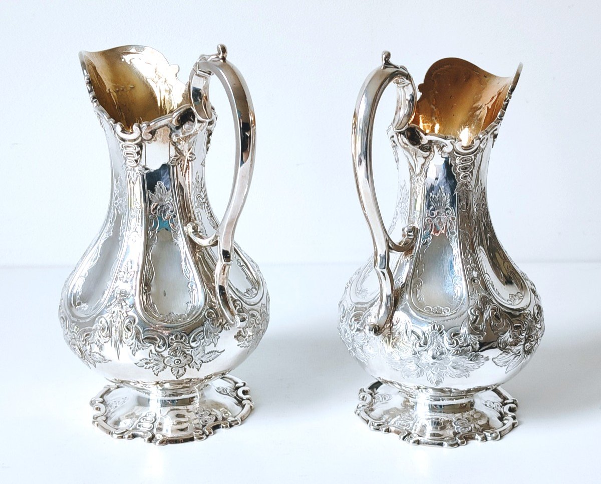 A Pair Of Martin Hall & Co Solid Silver Jugs-photo-2