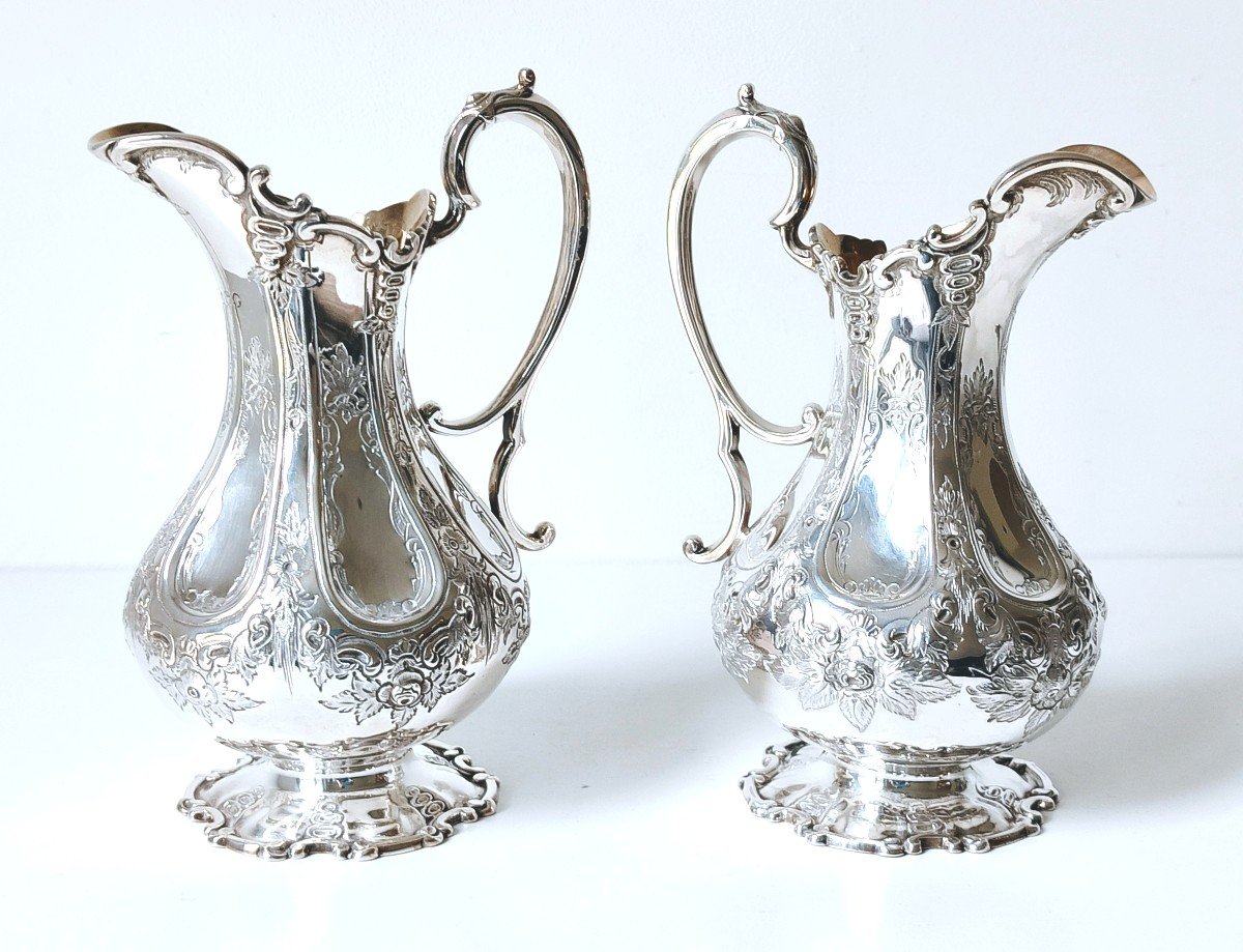 A Pair Of Martin Hall & Co Solid Silver Jugs