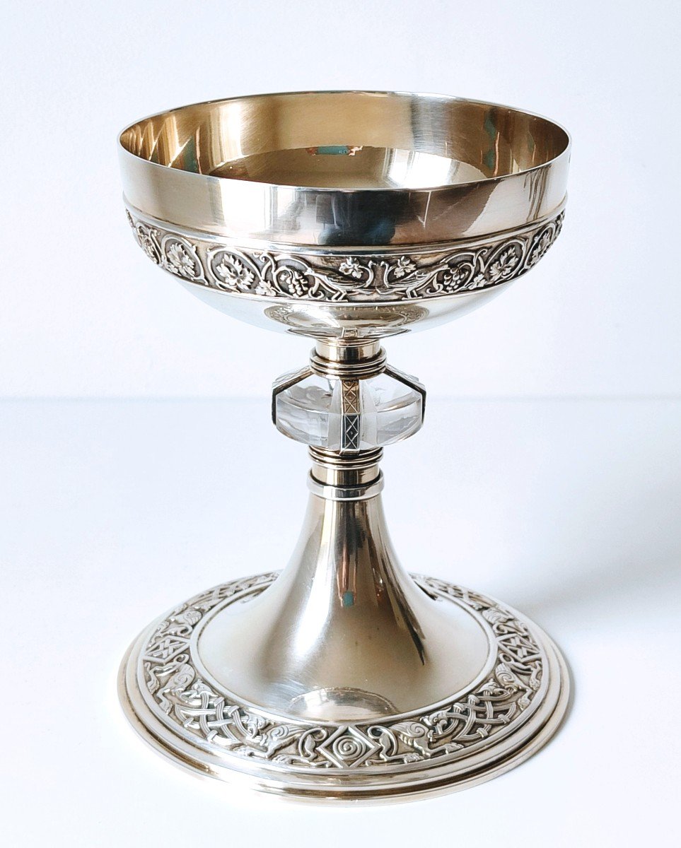 Chalice In Solid Silver And Rock Crystal-photo-2