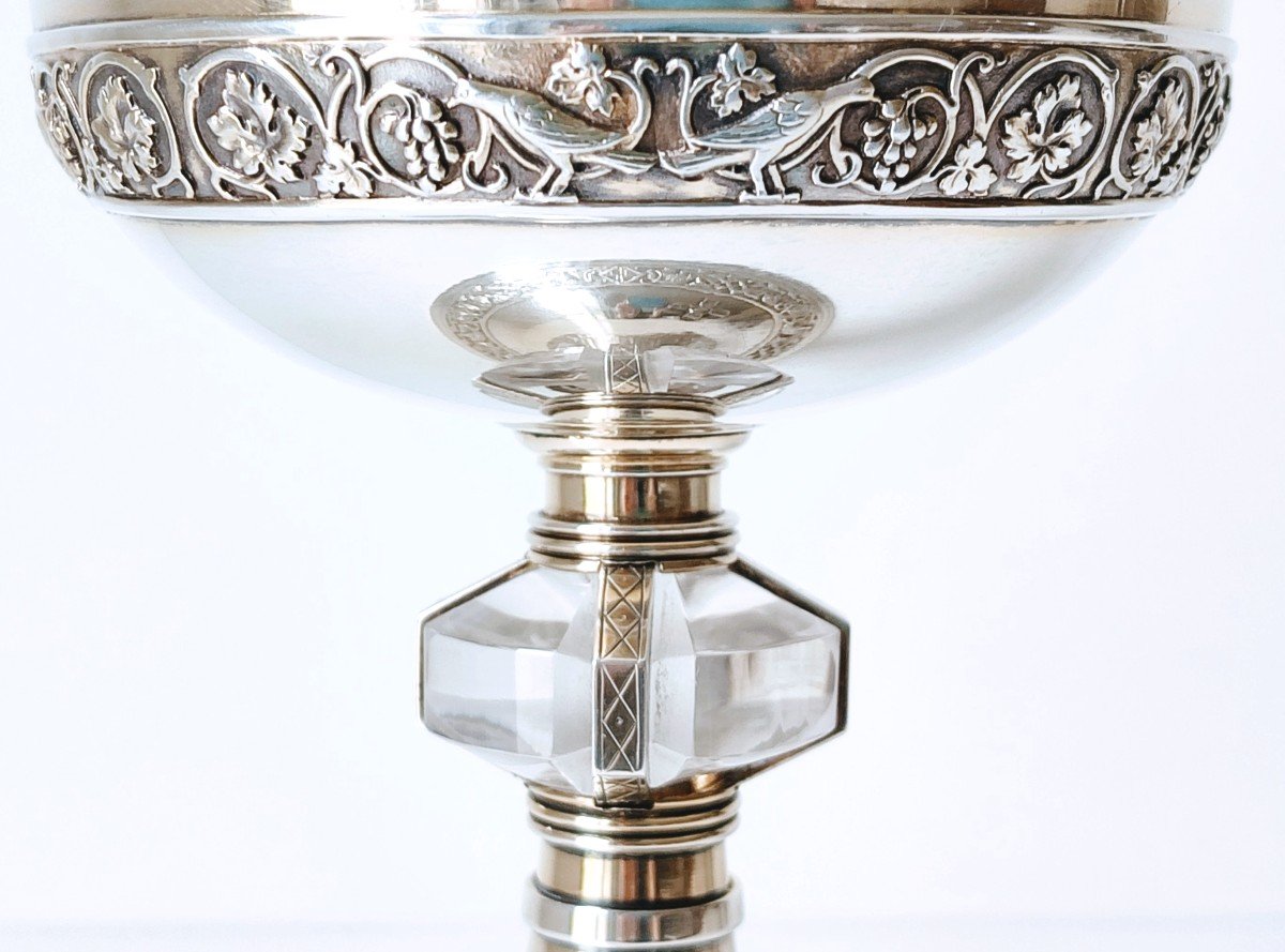 Chalice In Solid Silver And Rock Crystal-photo-2