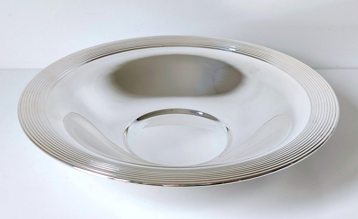 Bowl, Art Deco Centerpiece In Solid Silver Wolfers -photo-3