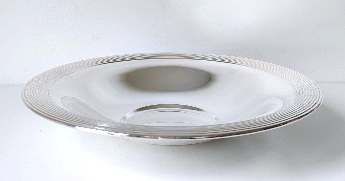 Bowl, Art Deco Centerpiece In Solid Silver Wolfers 