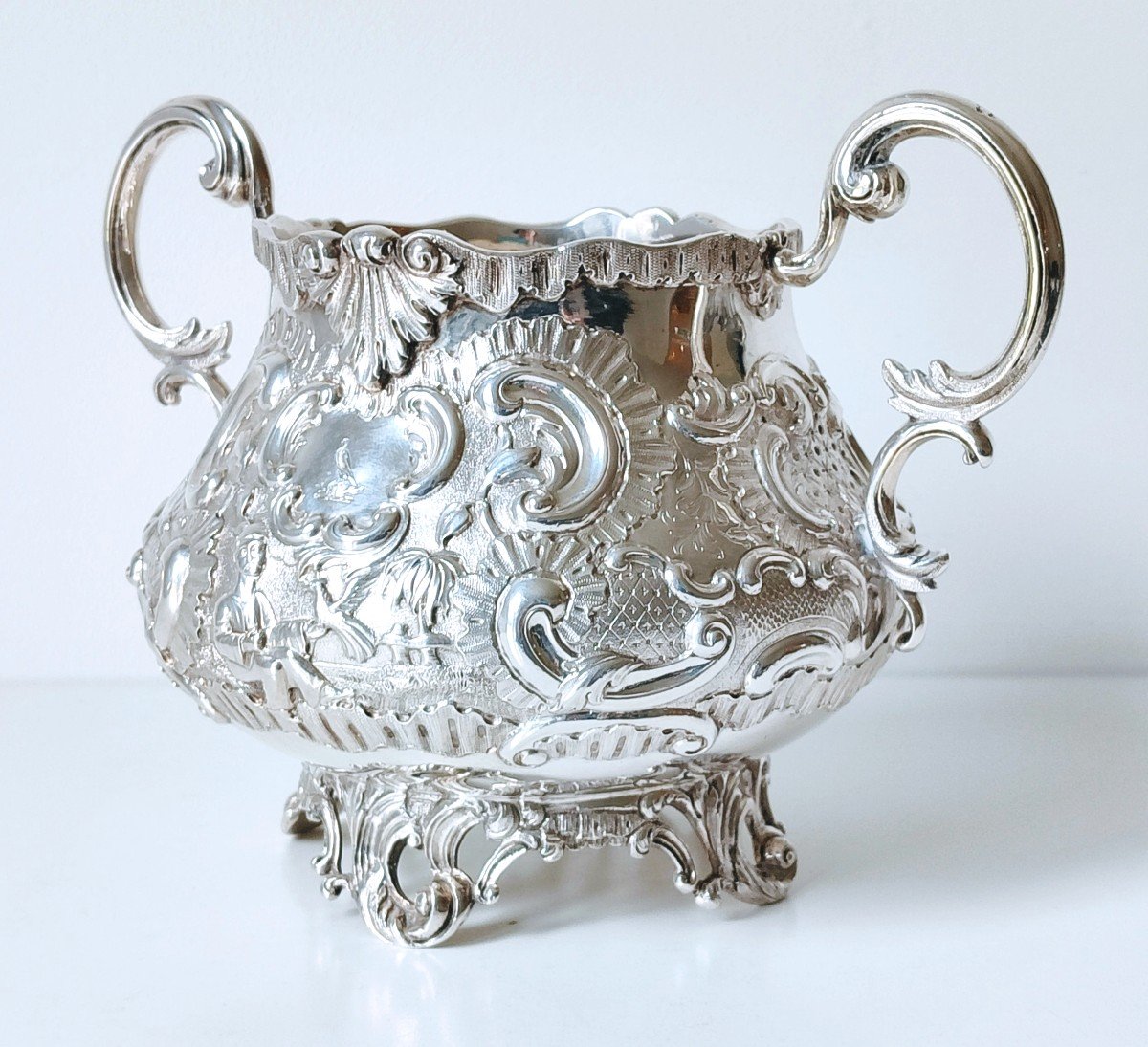 Solid Silver Sugar Bowl -photo-3