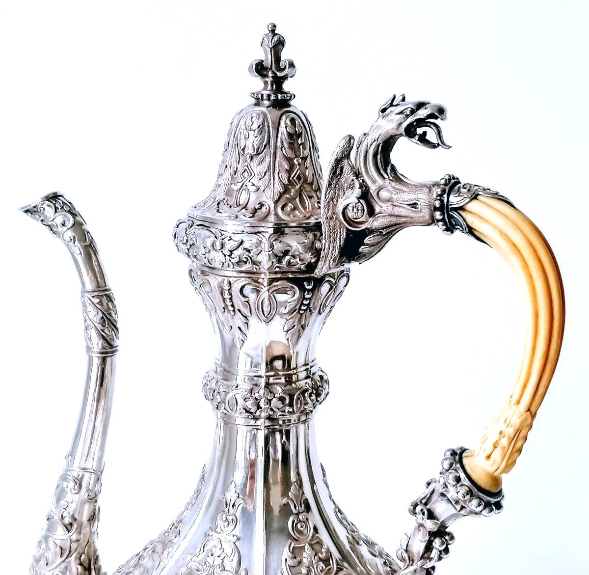 Solid Silver And Ivory Ottoman Style Coffeepot -photo-4