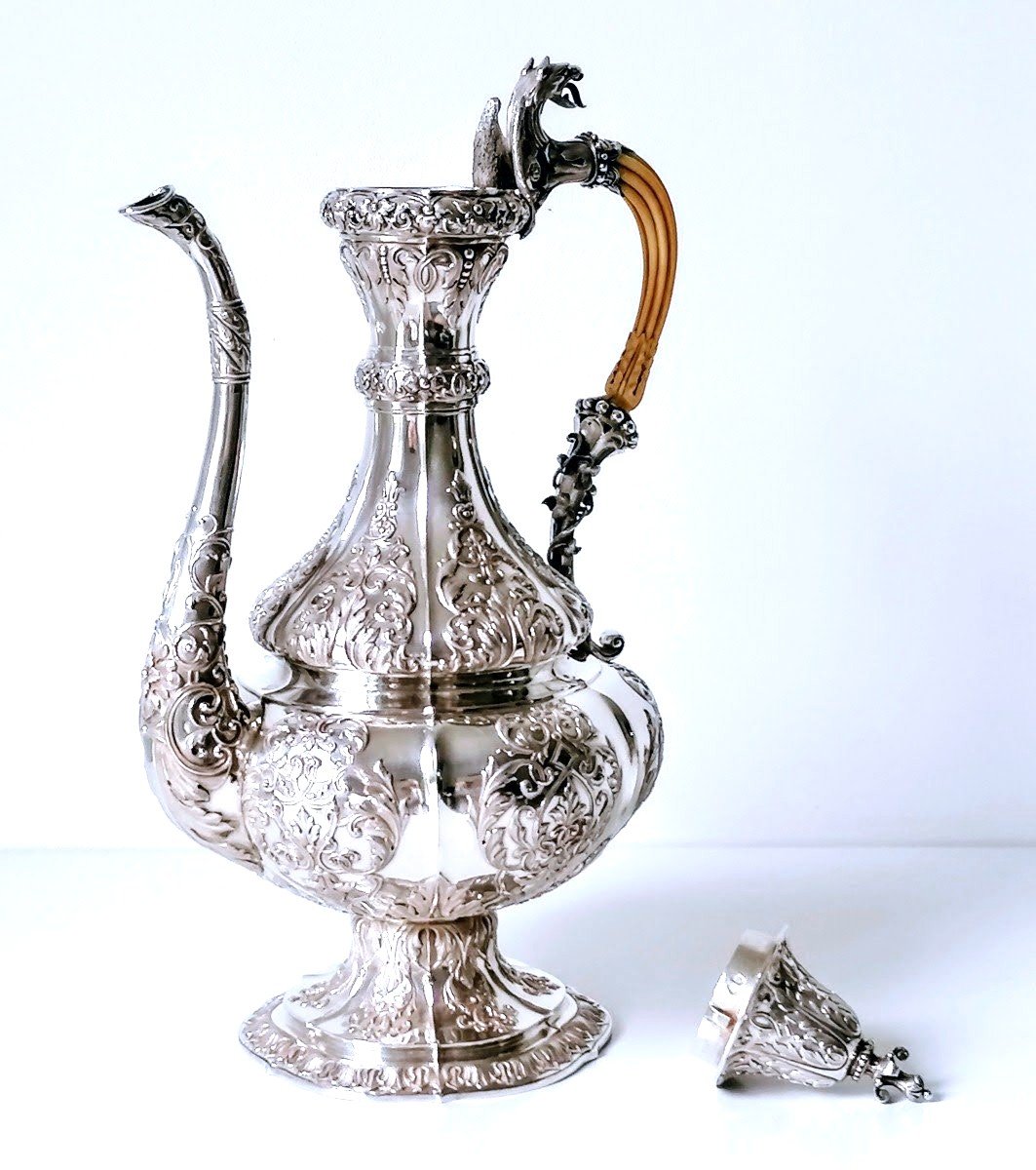 Solid Silver And Ivory Ottoman Style Coffeepot -photo-3