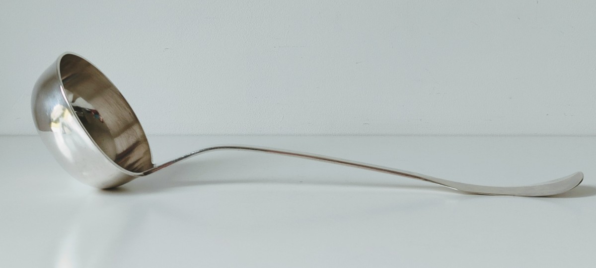 18th Century Antwerp Solid Silver Ladle-photo-3