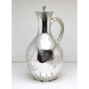 Solid Silver Jug With Coat Of Arms 