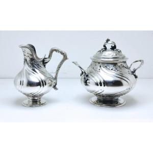 Wolfers Sterling Silver Milk Jug And Sugar Bowl 