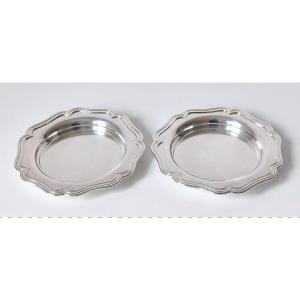 A Pair Of Solid Silver Bottle Coasters, Fillet Model 