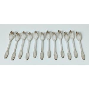 Twelve Solid Silver Teaspoons 