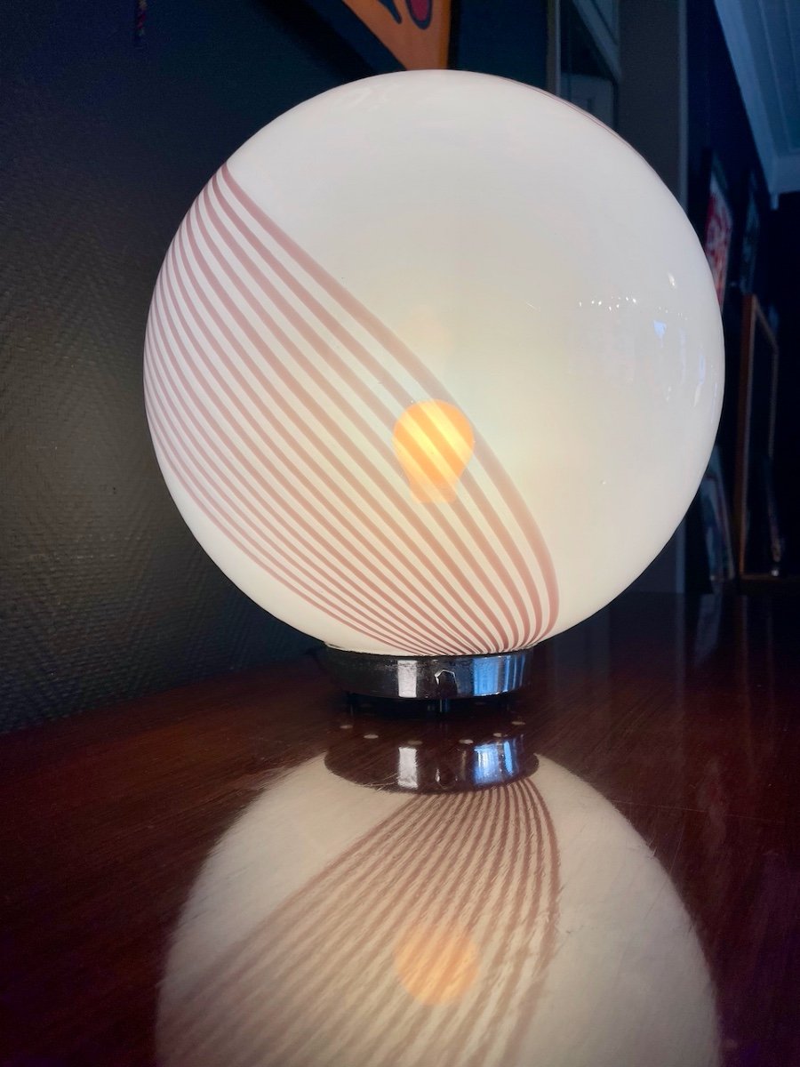 Lampe Sphère En Verre De Murano Par Paolo Venini