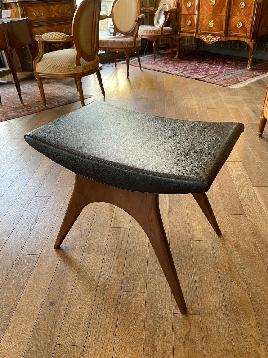 Stool Or Ottoman In Teak Year 70/80-photo-2