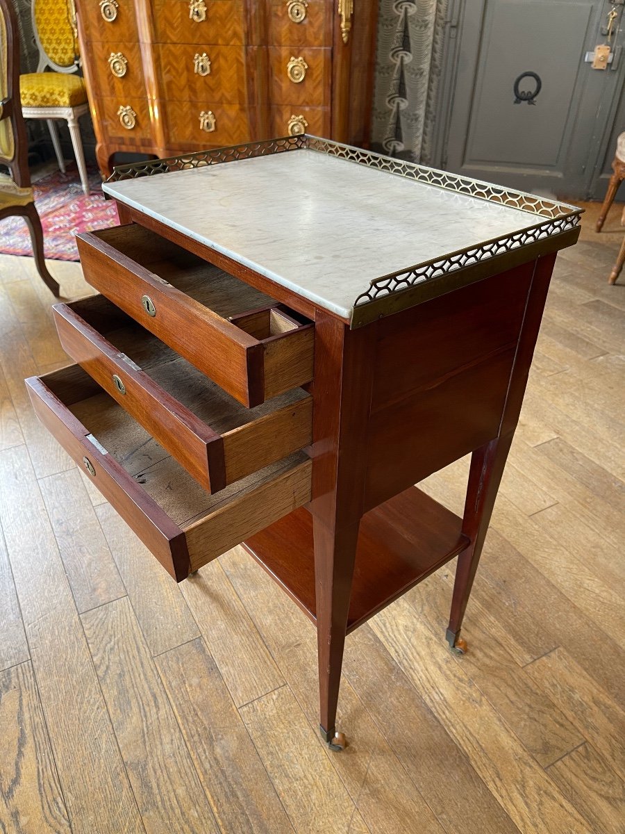  Directoire Period Living Room Table Or Chest Of Drawers In Mahogany, Late 18th Century -photo-3