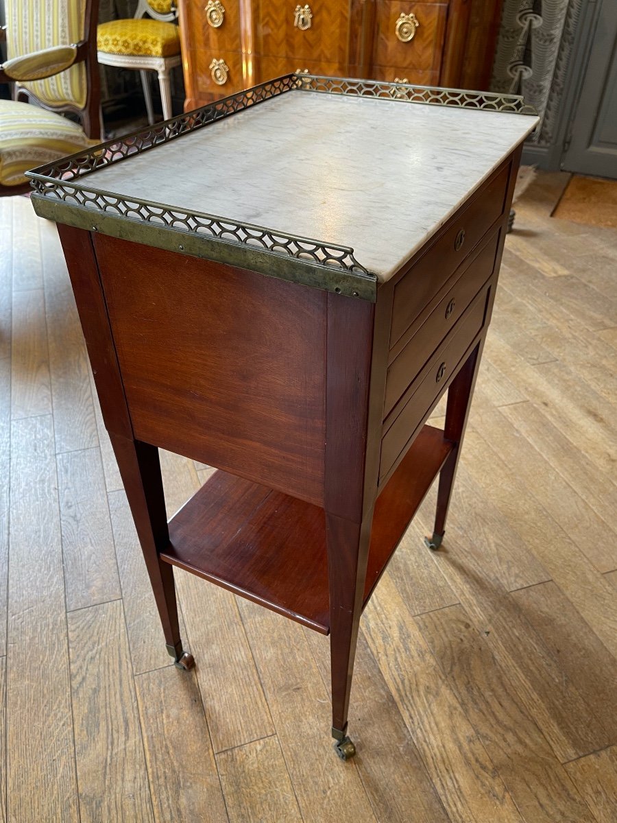  Directoire Period Living Room Table Or Chest Of Drawers In Mahogany, Late 18th Century -photo-1