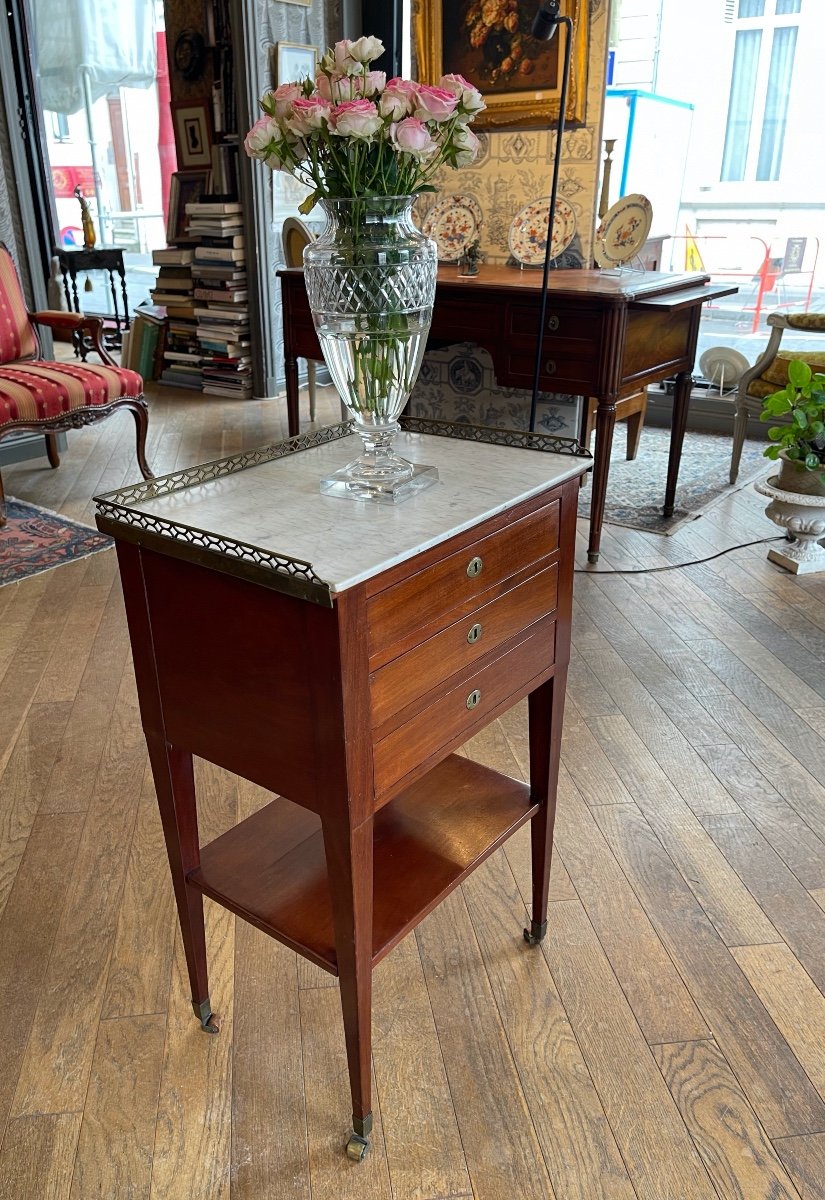  Directoire Period Living Room Table Or Chest Of Drawers In Mahogany, Late 18th Century -photo-3