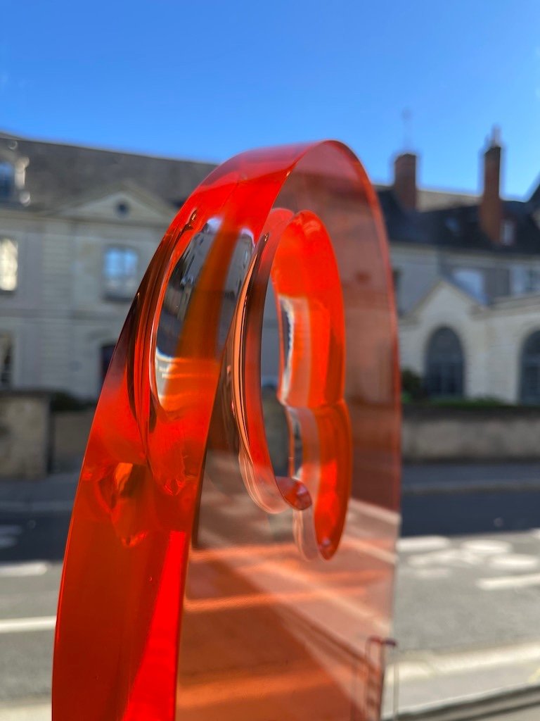 Circular Plexiglass Sculpture By Roz Stroll (1944-2023)-photo-2