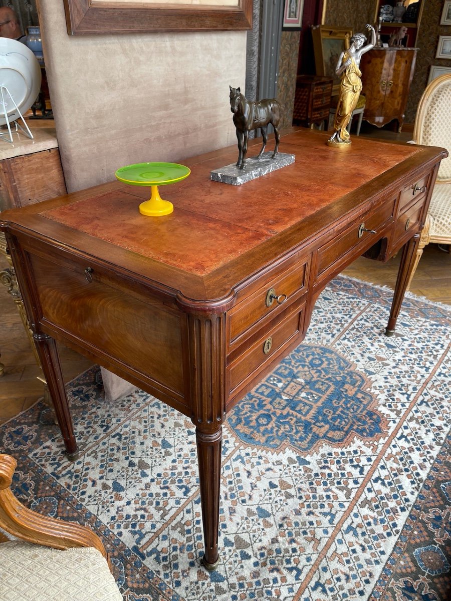 19th Century Mahogany Bureau Plat-photo-2