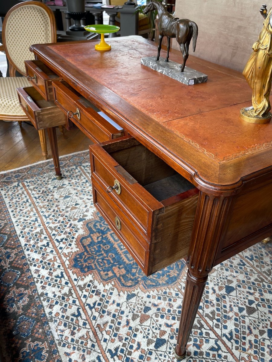 19th Century Mahogany Bureau Plat-photo-4