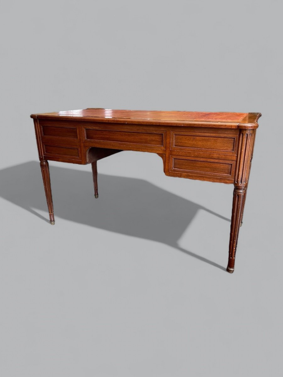 19th Century Mahogany Bureau Plat-photo-2