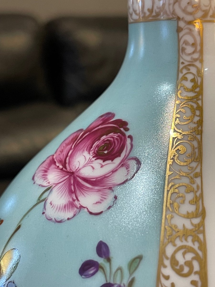 Polychrome Vase In German Porcelain Dresden Manufactory 1890 - Late 19th Century-photo-5