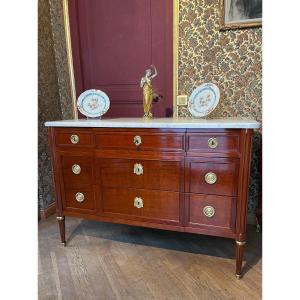 Louis XVI Period Chest Of Drawers In Mahogany - 18th Century