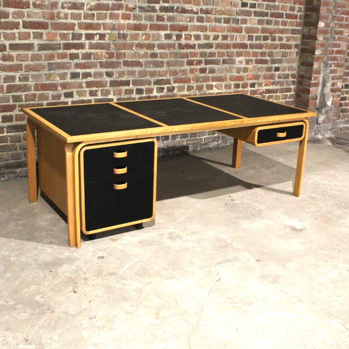 Large Vintage Scandinavian Desk In Light Wood, Magnus Olesen-photo-3