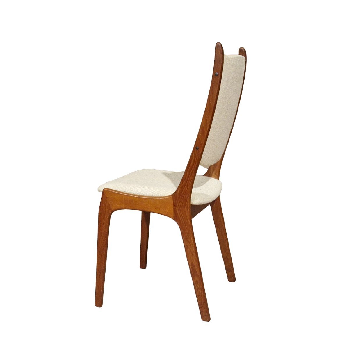 Series Of Six Scandinavian Chairs In Solid Teak, Korup Stolefabrik-photo-4