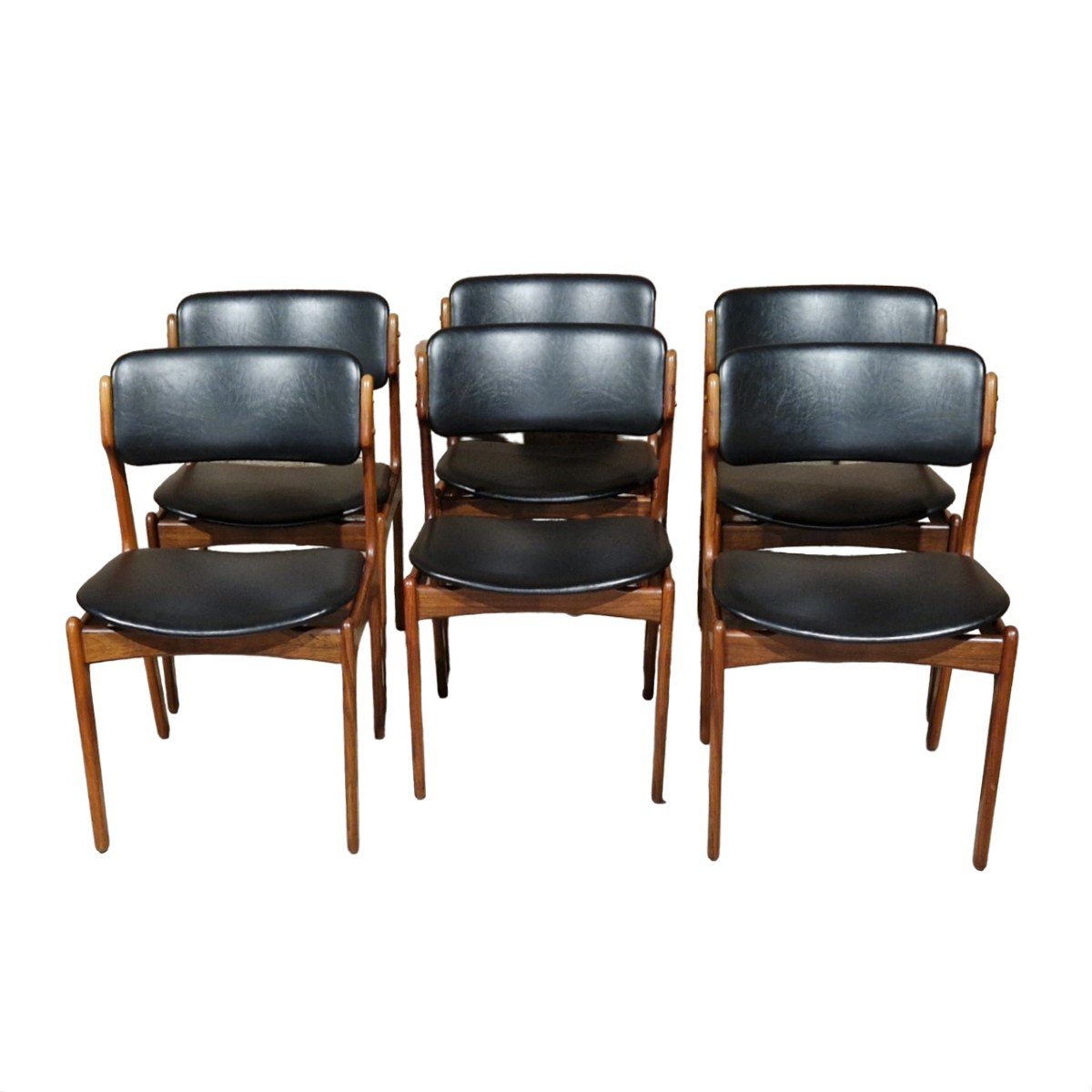 Series Of Six Vintage Scandinavian Chairs, Erik Buch