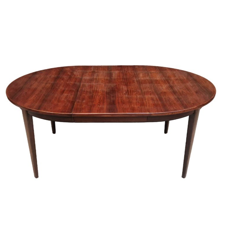 Table Ronde Vintage Scandinave En Palissandre De Rio, Mod&egrave;le 55, Omann Jun-photo-1