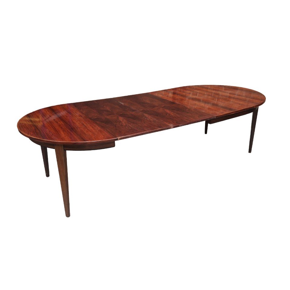 Table Ronde Vintage Scandinave En Palissandre De Rio, Mod&egrave;le 55, Omann Jun-photo-2