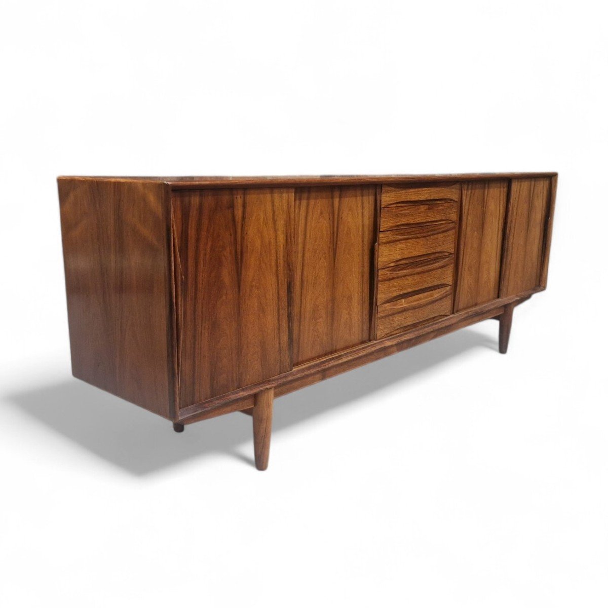 Vintage Scandinavian Sideboard In Rio Rosewood, Henry Rosengren Hansen, Skovby Mobelfabrik-photo-2