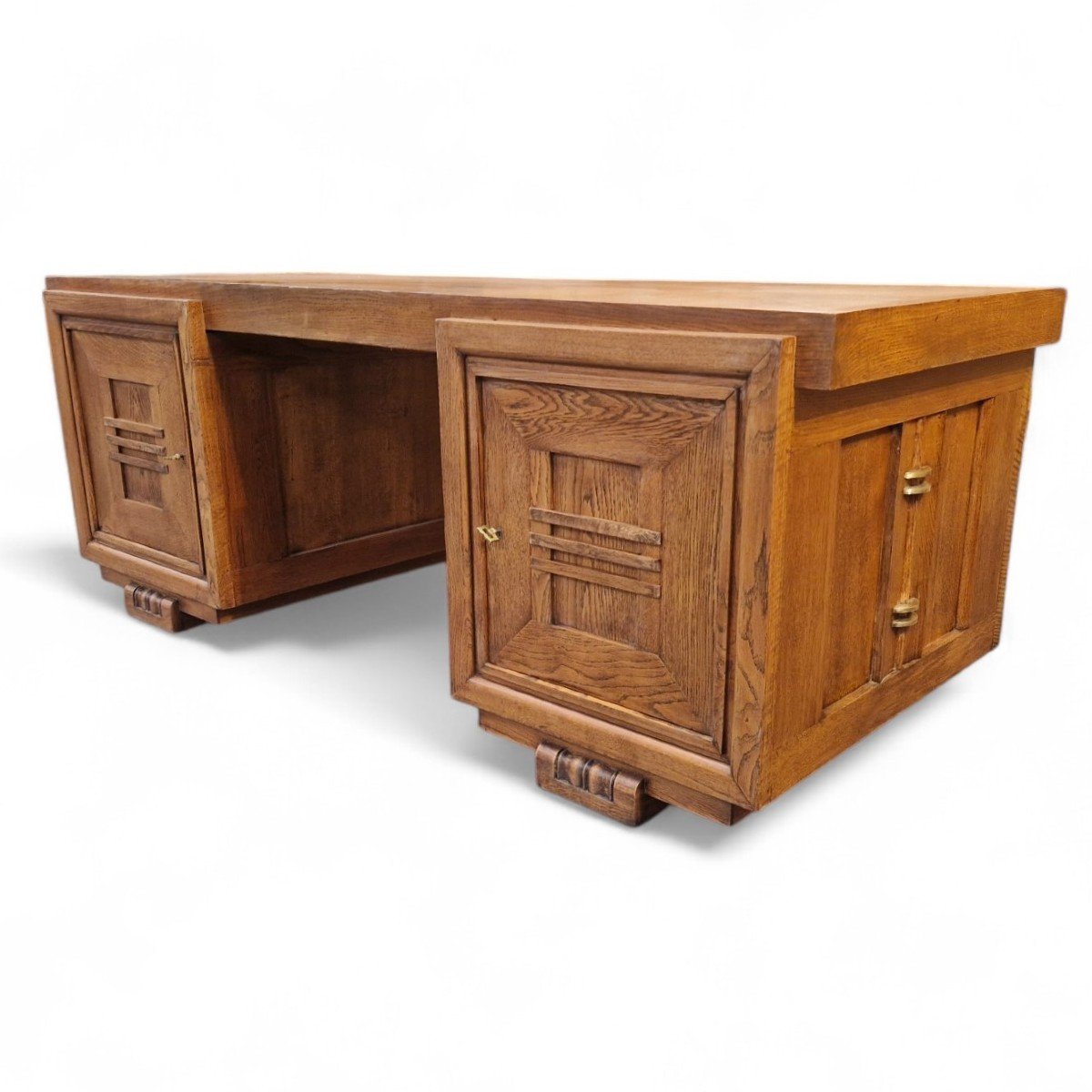 Charles Dudouyt Double-sided Oak Desk-photo-2