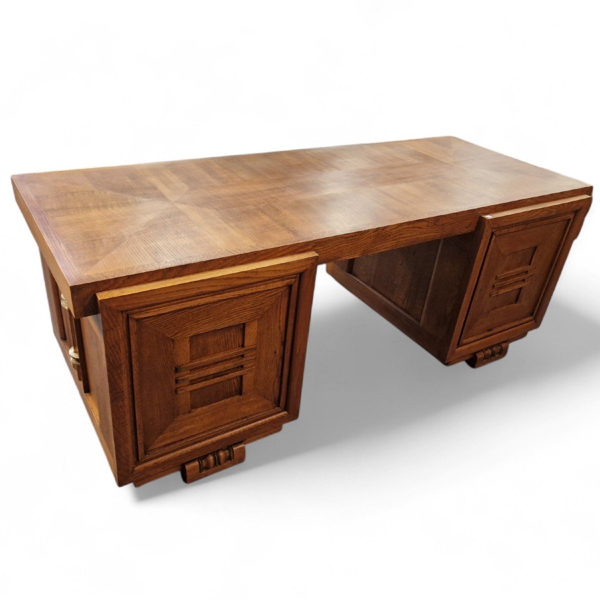 Charles Dudouyt Double-sided Oak Desk-photo-3