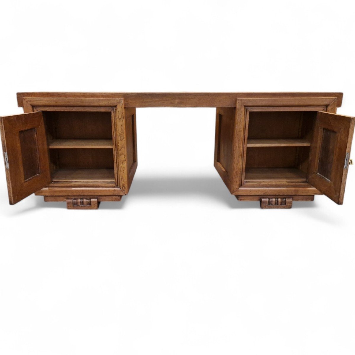 Charles Dudouyt Double-sided Oak Desk-photo-1