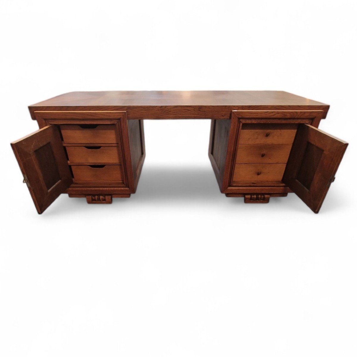 Charles Dudouyt Double-sided Oak Desk-photo-2