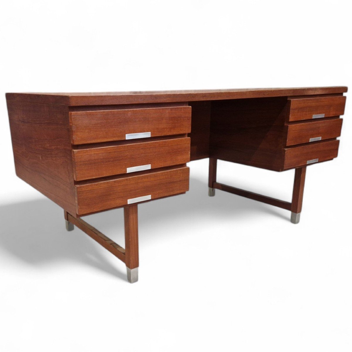 Scandinavian Teak Executive Desk, Elgil Pedersen-photo-3