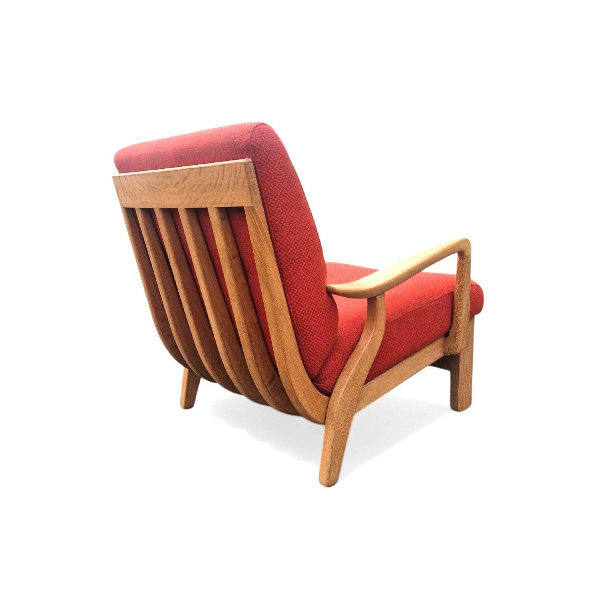 Lounge Chair In Light Oak, Guillerme And Chambron-photo-3