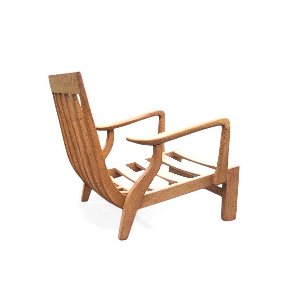 Lounge Chair In Light Oak, Guillerme And Chambron-photo-3