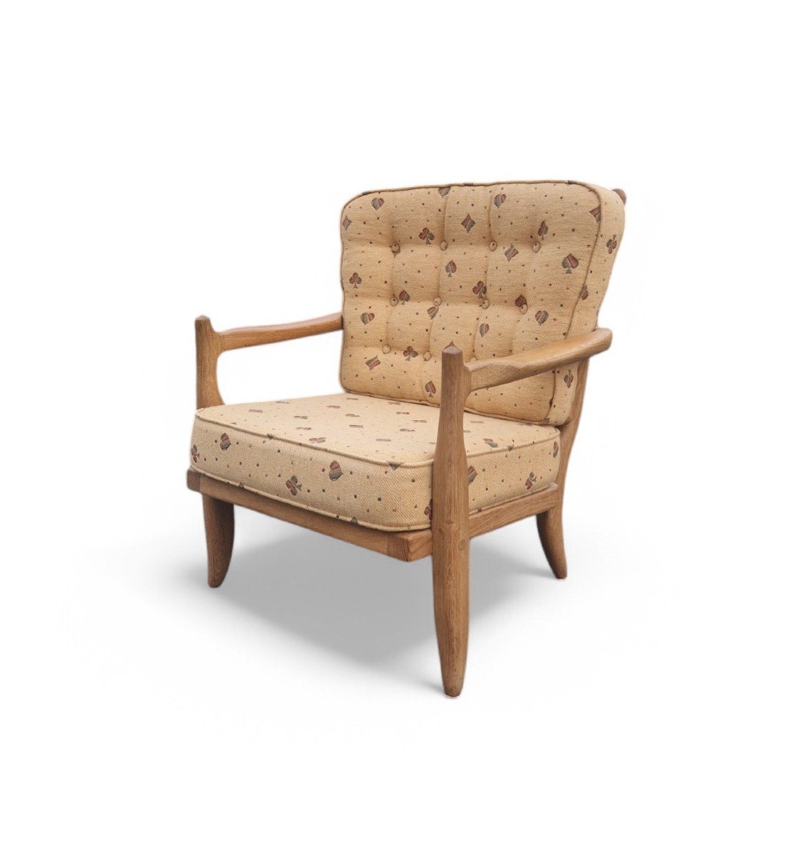 “josé” Armchair In Light Oak, Guillerme Et Chambron