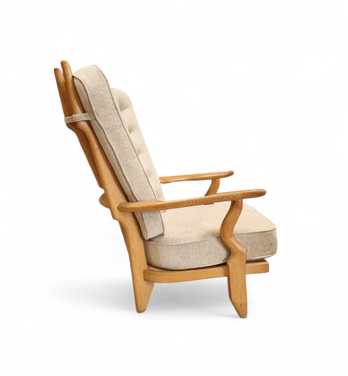Fauteuil Grand Repos En Chêne Clair, Guillerme Et Chambron-photo-3