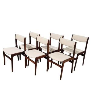 Series Of 6 Vintage Scandinavian Rosewood Chairs, Erik Buch