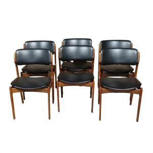 Series Of Six Vintage Scandinavian Chairs, Erik Buch