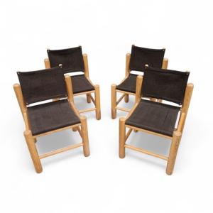 Série De 4 Chaises Vintage Scandinaves Knud Friis, Elmar Mollke Nielsen 