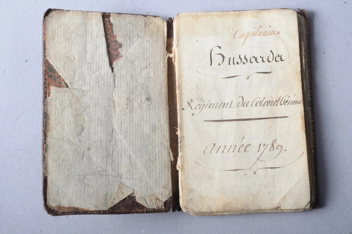 Charmant Petit Carnet à Reliure En Maroquin Année 1789-photo-2