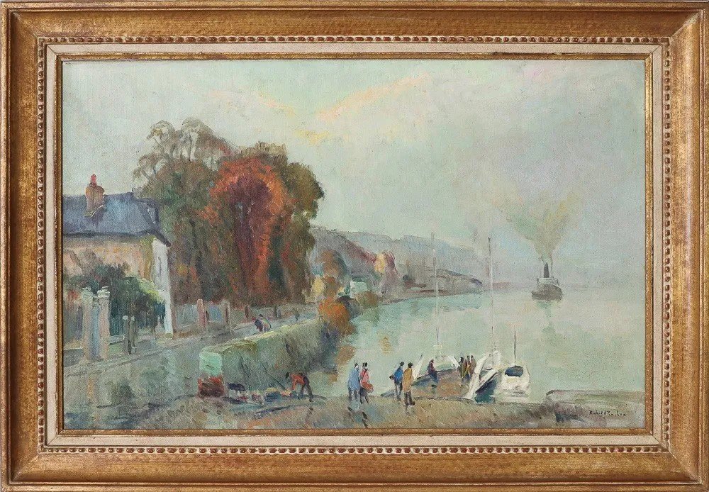 Robert Pinchon (1886-1943) Bords De Seine Aux Environs De Rouen