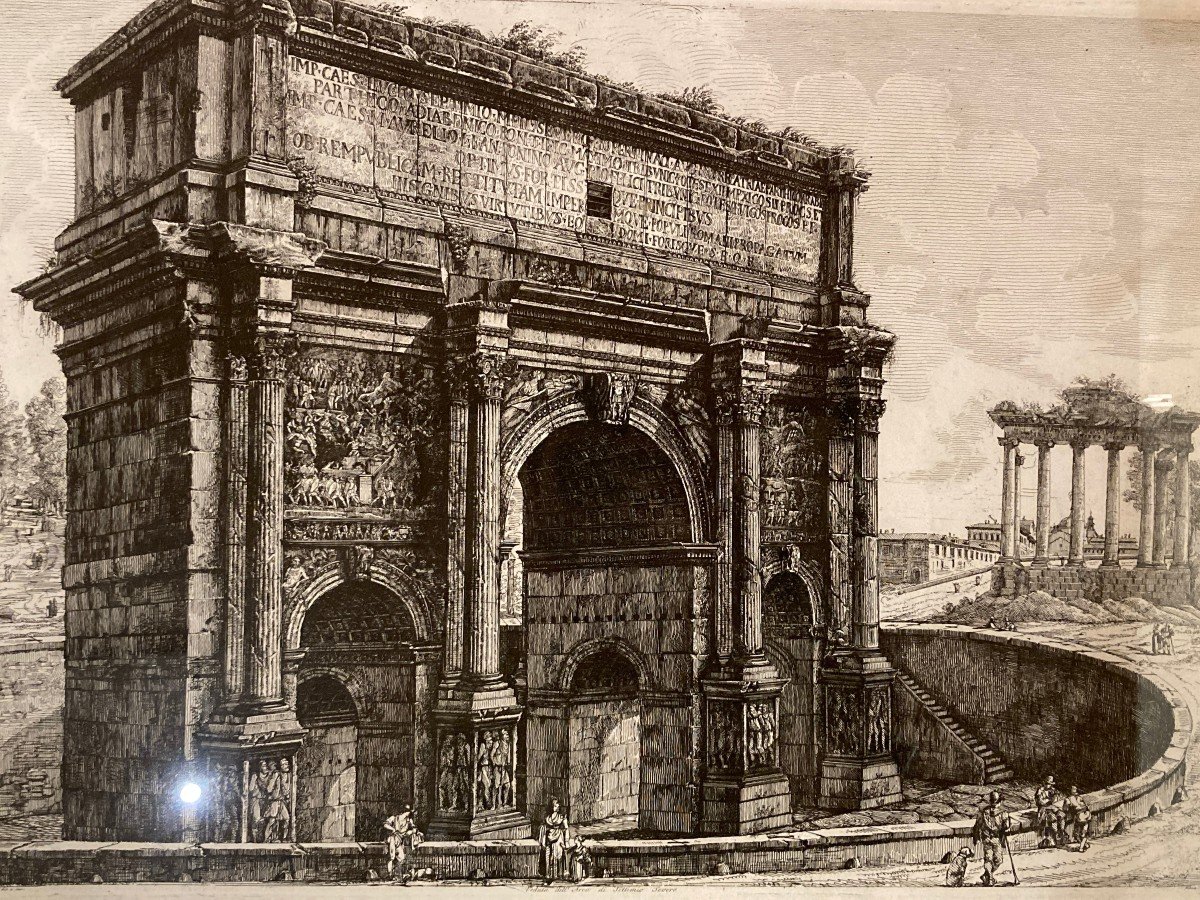 « Vue de l’Arc de Septime Sévère » d'après un dessin de Luigi Rossini (1790 - 1857)-photo-1