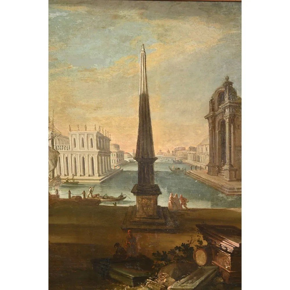 Magis Joseph. (1728-1769). "italian Vedute Of A Fantastic Landscape"-photo-2