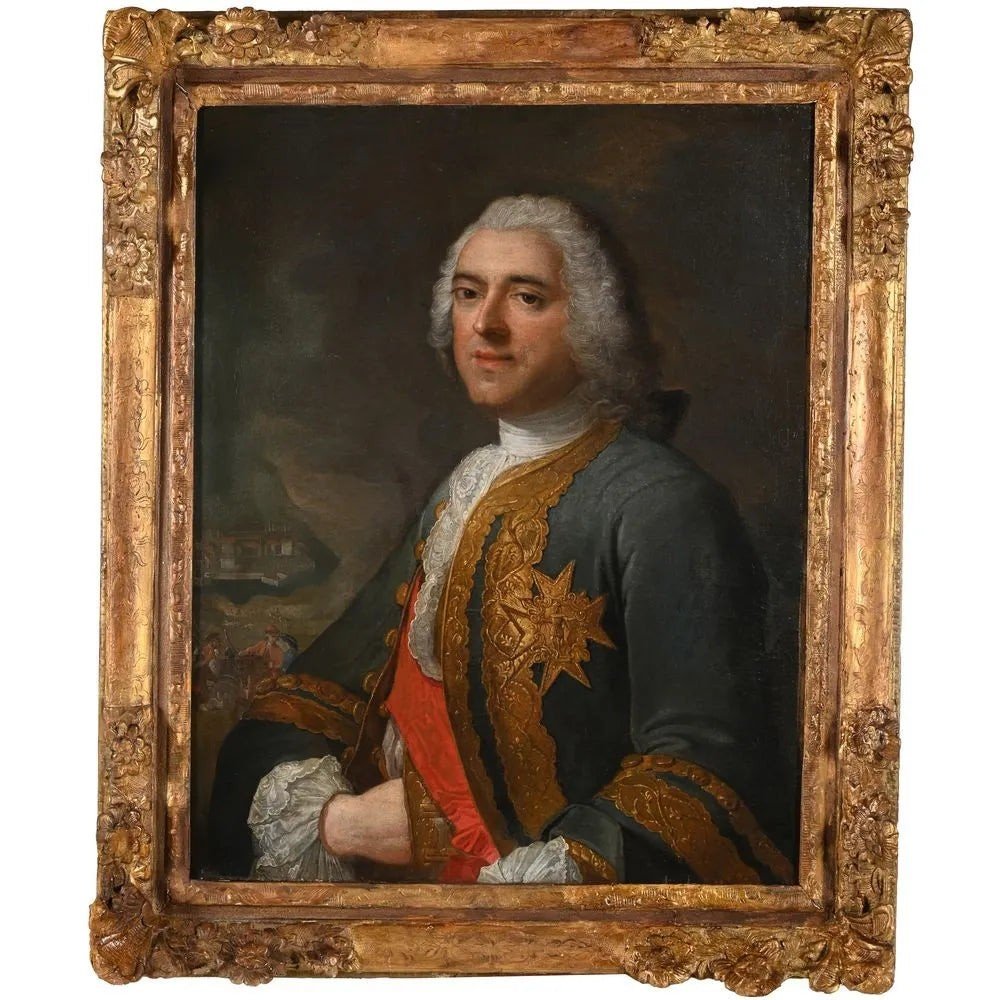 18th Century French School. "portrait Of The Duke Of Argenson, Minister Of War Of Louis XV"