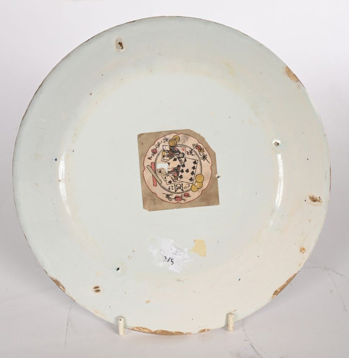 Rouen. Earthenware Plate, 18th Century. Diam.24.-photo-2