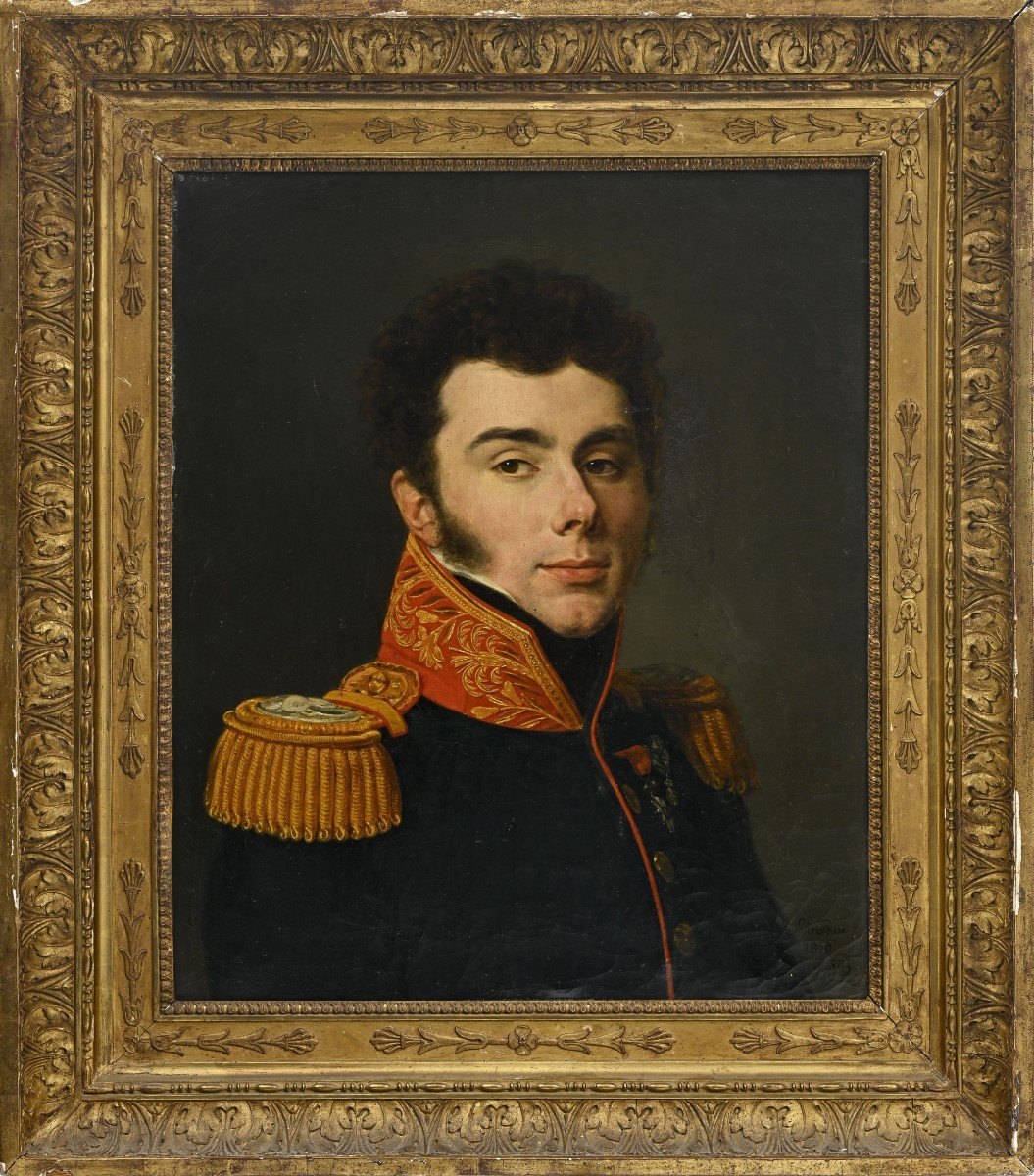 Louis-marie Sicardi (1746-1825) Portrait d'Un Officier Supérieur Du Régiment Des Cent Suisses -photo-4